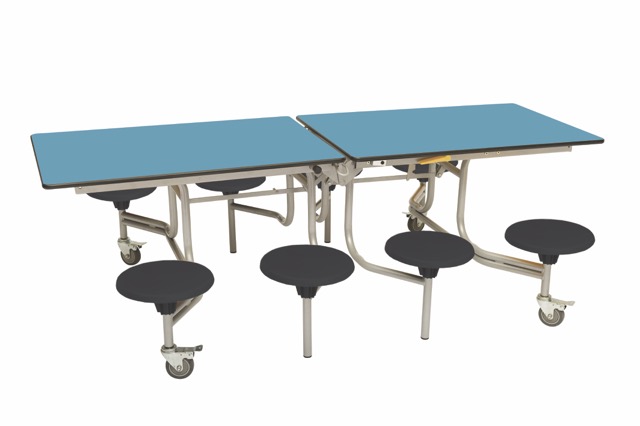 Spaceright 8 Seat Rectangular Mobile Folding Dining Table - Image 3