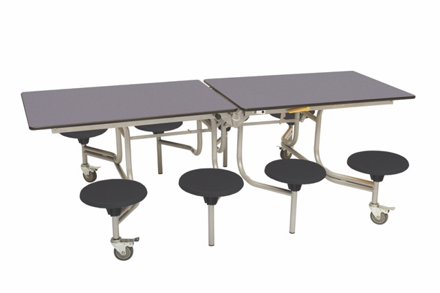 Spaceright 8 Seat Rectangular Mobile Folding Dining Table - Image 4