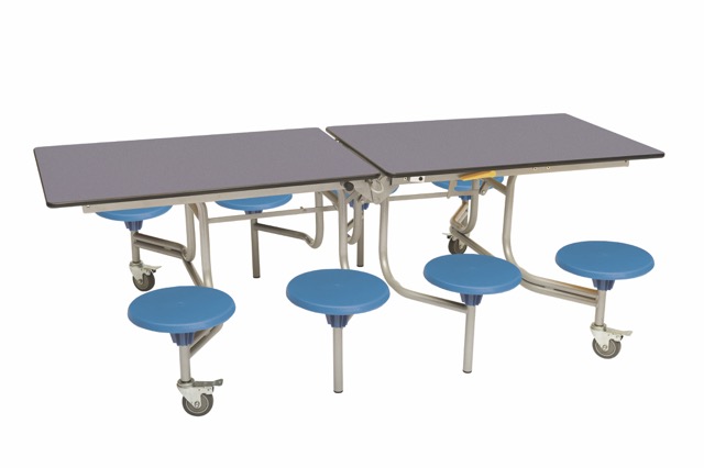 Spaceright 8 Seat Rectangular Mobile Folding Dining Table - Image 5