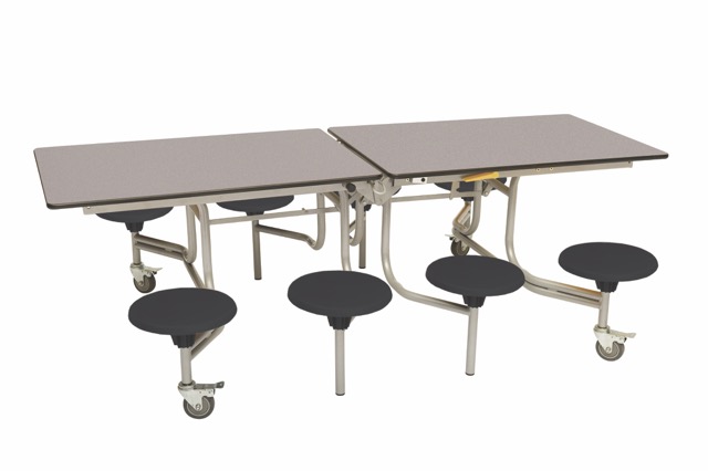 Spaceright 8 Seat Rectangular Mobile Folding Dining Table - Image 6
