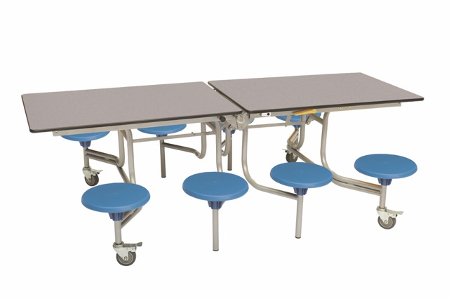 Spaceright 8 Seat Rectangular Mobile Folding Dining Table - Image 7