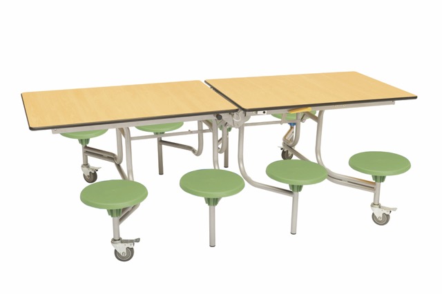 Spaceright 8 Seat Rectangular Mobile Folding Dining Table - Image 9
