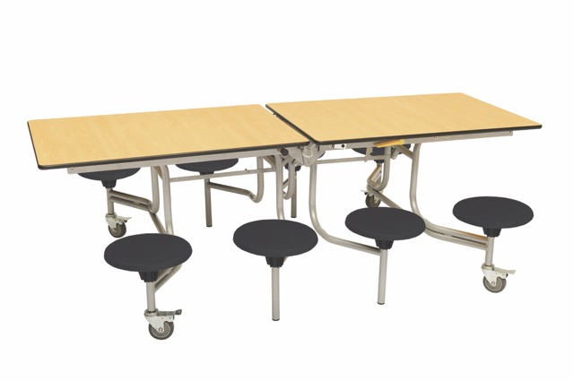 Spaceright 8 Seat Rectangular Mobile Folding Dining Table - Image 10