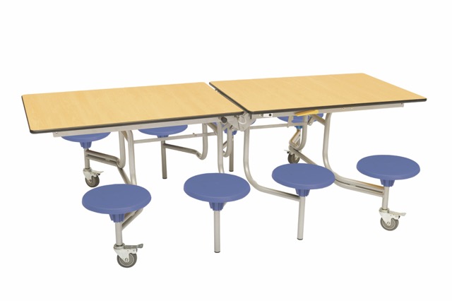 Spaceright 8 Seat Rectangular Mobile Folding Dining Table - Image 11