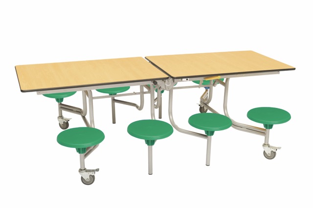 Spaceright 8 Seat Rectangular Mobile Folding Dining Table - Image 12