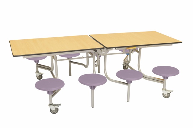 Spaceright 8 Seat Rectangular Mobile Folding Dining Table - Image 8