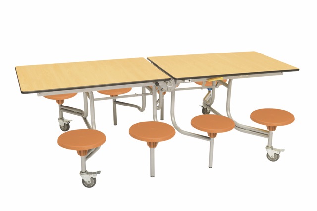 Spaceright 8 Seat Rectangular Mobile Folding Dining Table - Image 13