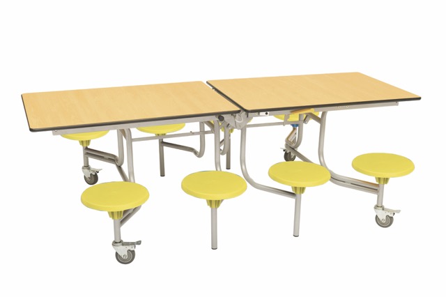 Spaceright 8 Seat Rectangular Mobile Folding Dining Table - Image 14
