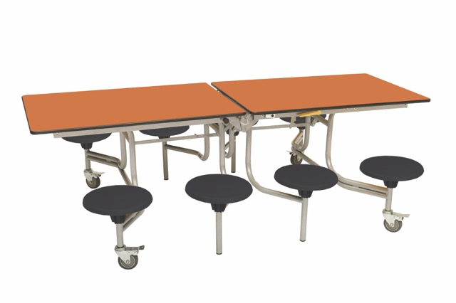 Spaceright 8 Seat Rectangular Mobile Folding Dining Table - Image 15