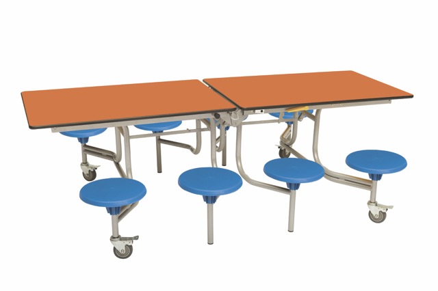 Spaceright 8 Seat Rectangular Mobile Folding Dining Table - Image 16