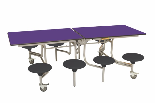 Spaceright 8 Seat Rectangular Mobile Folding Dining Table - Image 17
