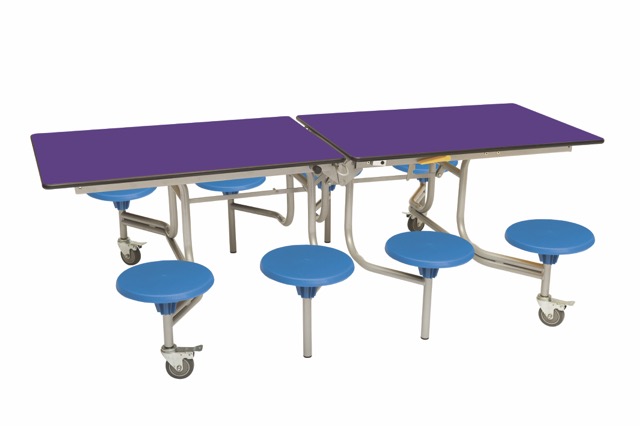 Spaceright 8 Seat Rectangular Mobile Folding Dining Table - Image 18