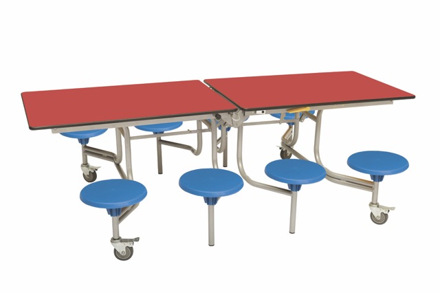 Spaceright 8 Seat Rectangular Mobile Folding Dining Table - Image 19