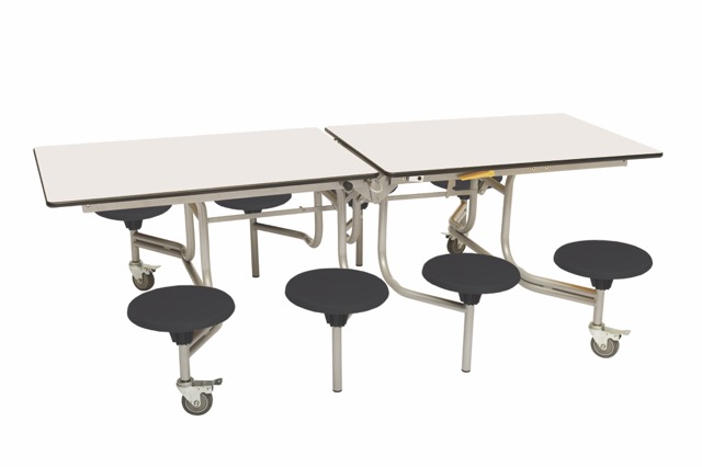 Spaceright 8 Seat Rectangular Mobile Folding Dining Table - Image 20