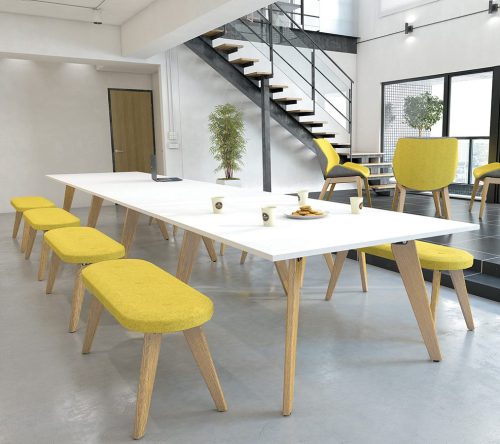 Rectangular Evolve Boardroom Table in modern office meeting room
