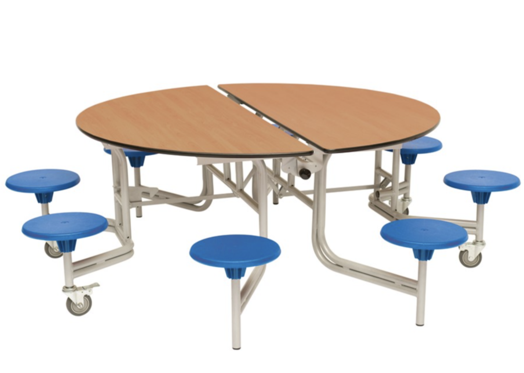 Spaceright 8 Seat Round Mobile Folding Table - Durable School Dining Halls - Image 2