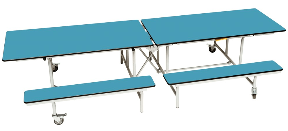 Spaceright Rectangular Mobile Folding Bench Unit – Durable School Dining Table - Image 9