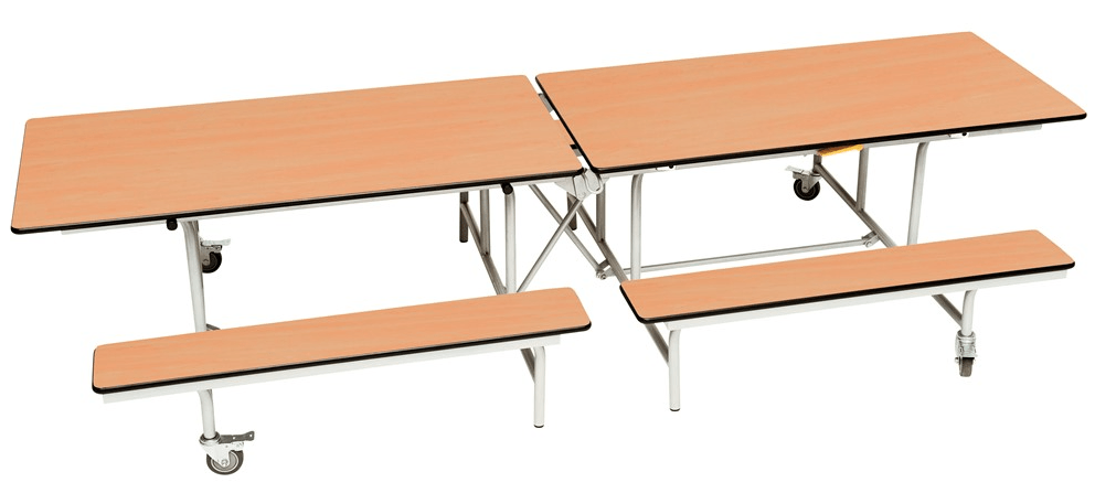 Spaceright Rectangular Mobile Folding Bench Unit – Durable School Dining Table - Image 8