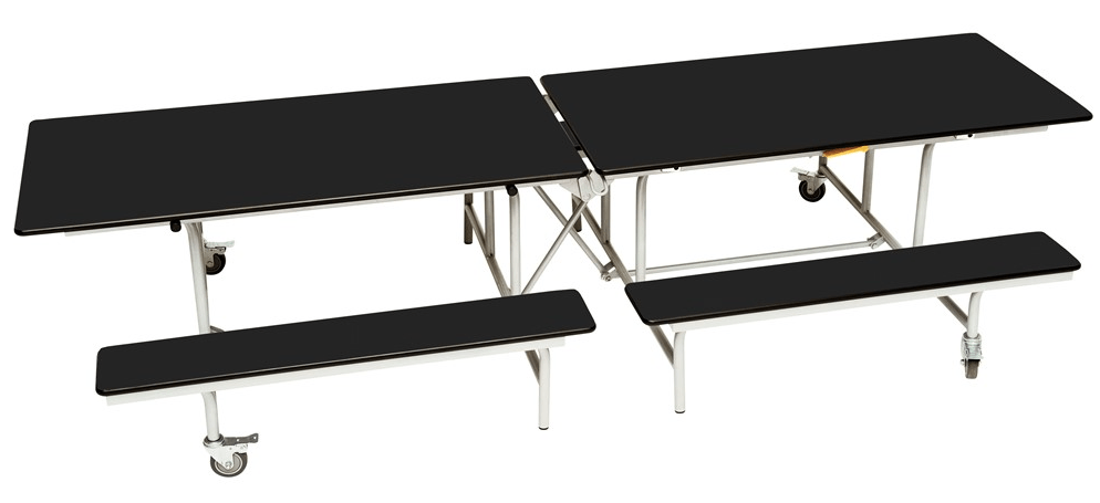 Spaceright Rectangular Mobile Folding Bench Unit – Durable School Dining Table - Image 7