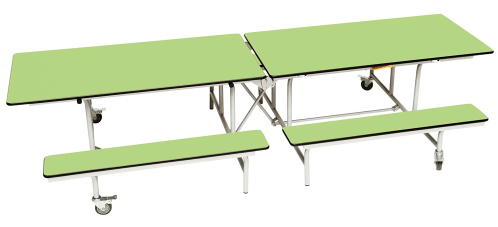 Spaceright Rectangular Mobile Folding Bench Unit – Durable School Dining Table - Image 5
