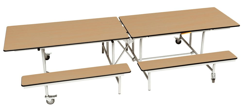 Spaceright Rectangular Mobile Folding Bench Unit – Durable School Dining Table - Image 2