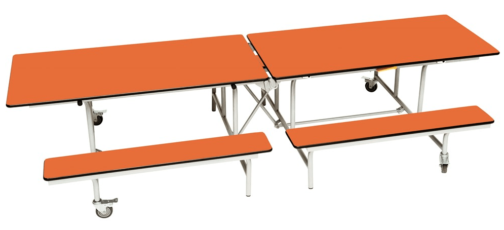 Spaceright Rectangular Mobile Folding Bench Unit – Durable School Dining Table - Image 13
