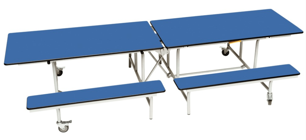 Spaceright Rectangular Mobile Folding Bench Unit – Durable School Dining Table - Image 11
