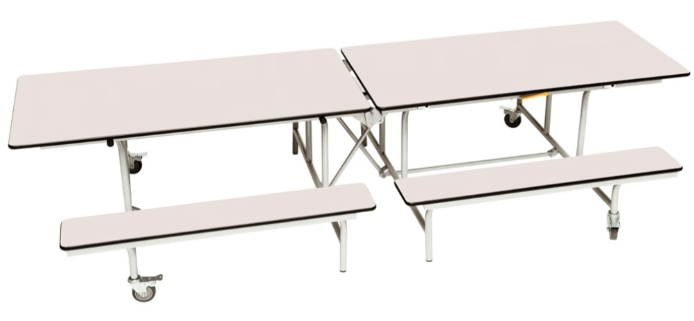 Spaceright Rectangular Mobile Folding Bench Unit – Durable School Dining Table - Image 10