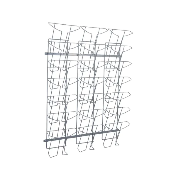 Alba Wall Mounted 7 Tier 21-Pocket Literature Holder A4 Chrome - Image 2