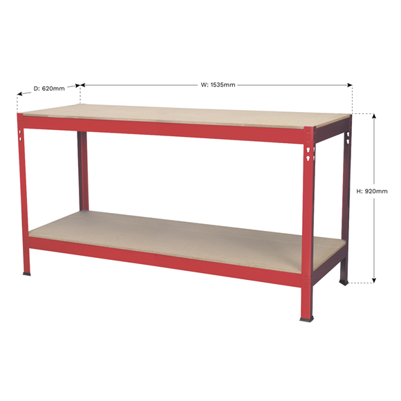 Steel Workbench with Wooden Top 1.53m - Image 3