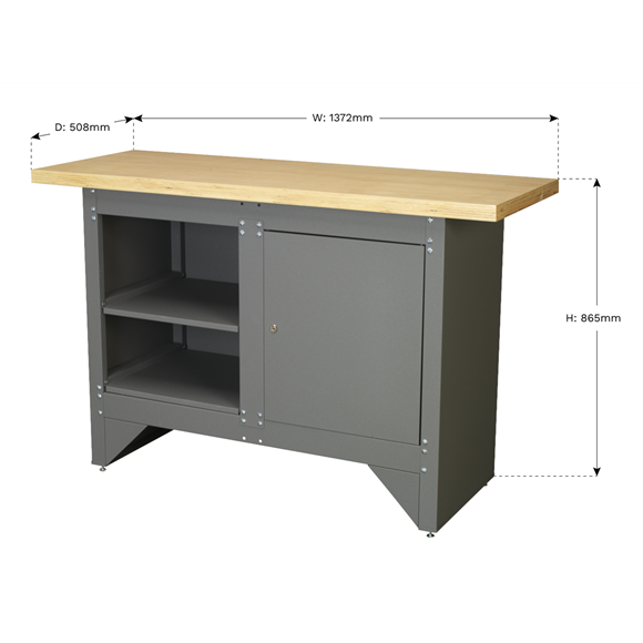Heavy-Duty Workbench with Cupboard - Image 5