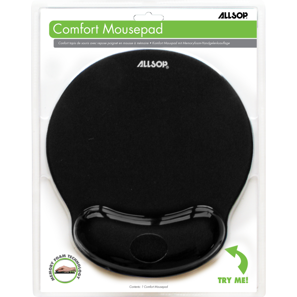 Allsop Comfort Mouse Pad with Wrist Rest – Black - Image 3