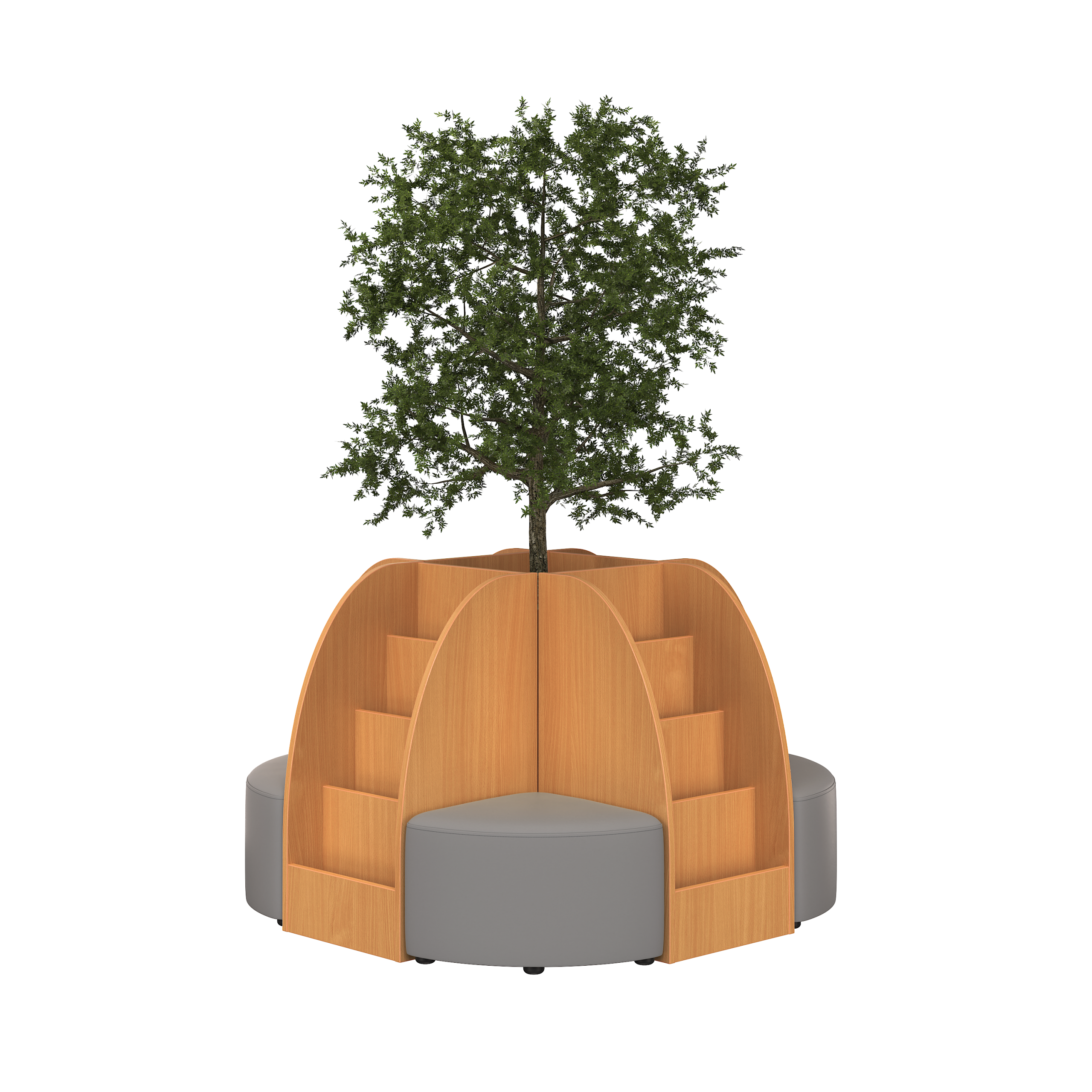 Island Bookshelf Set with Tree - Image 4