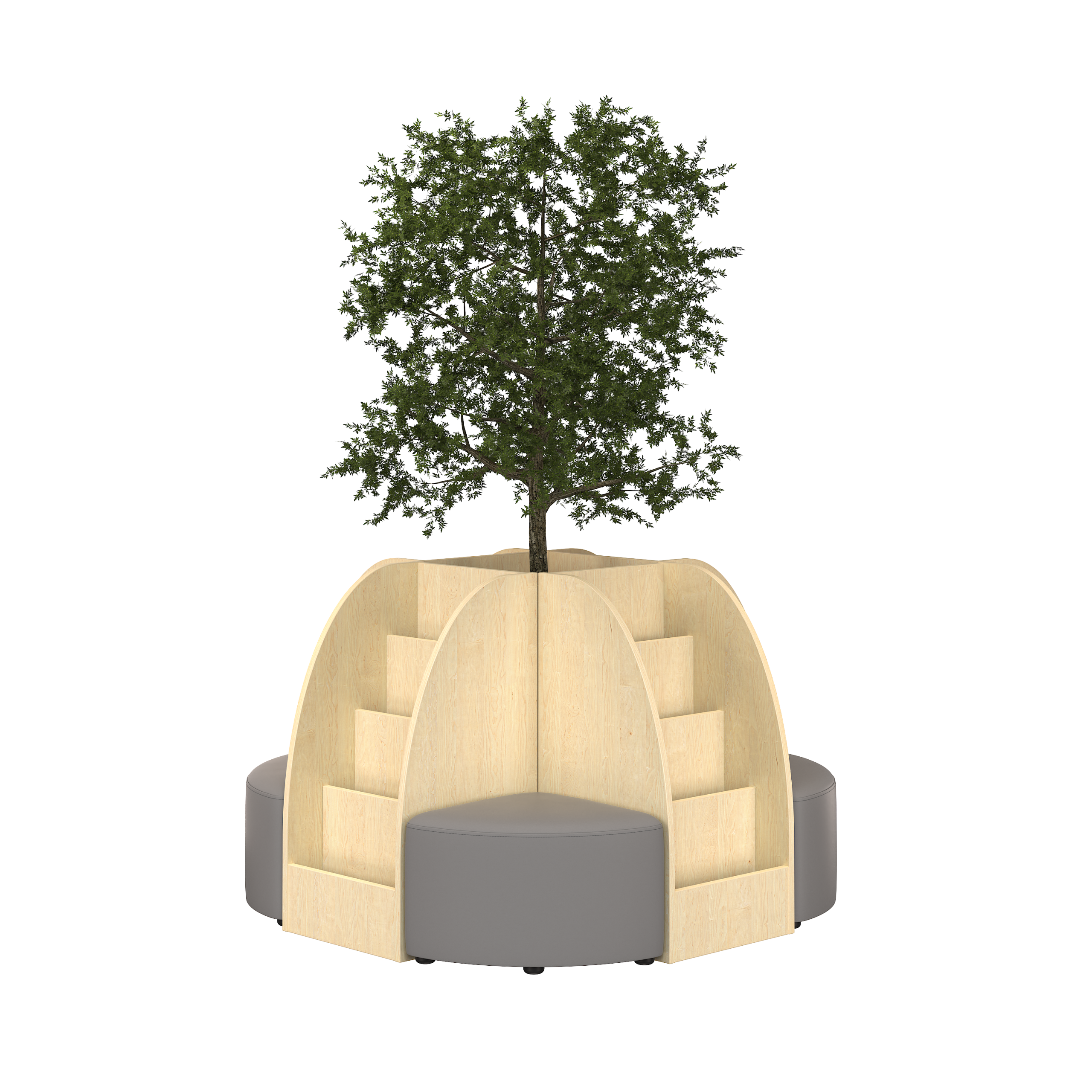 Island Bookshelf Set with Tree - Image 3