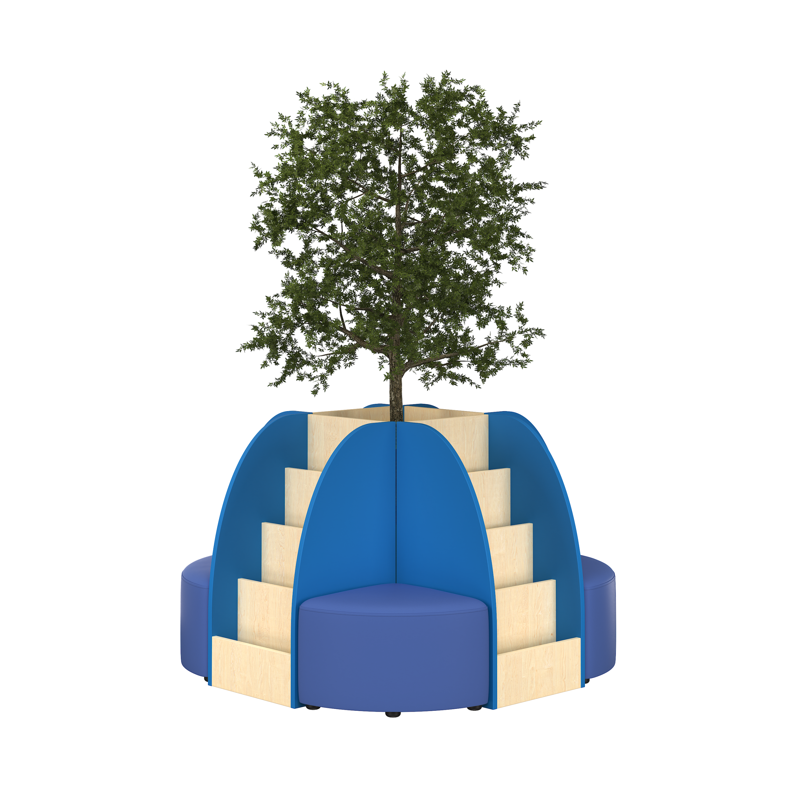 Island Bookshelf Set with Tree - Image 2
