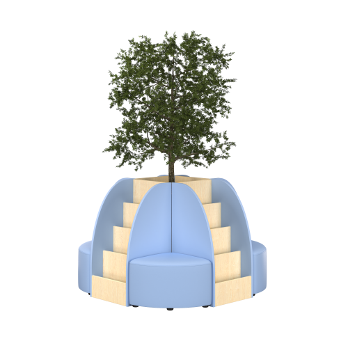 Island Bookshelf Set with Tree