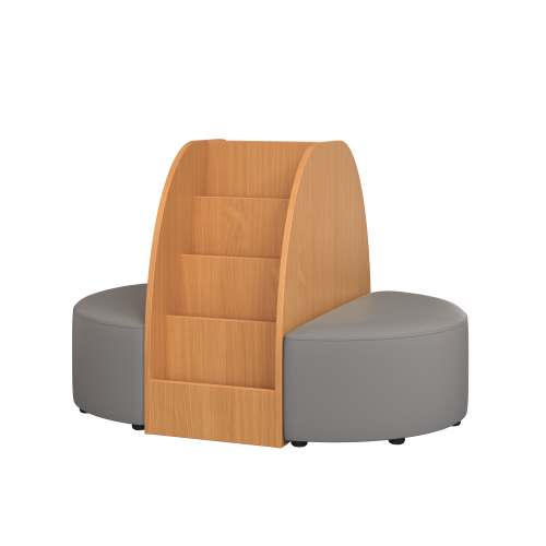 Island Bookshelf with Semicircle Seating