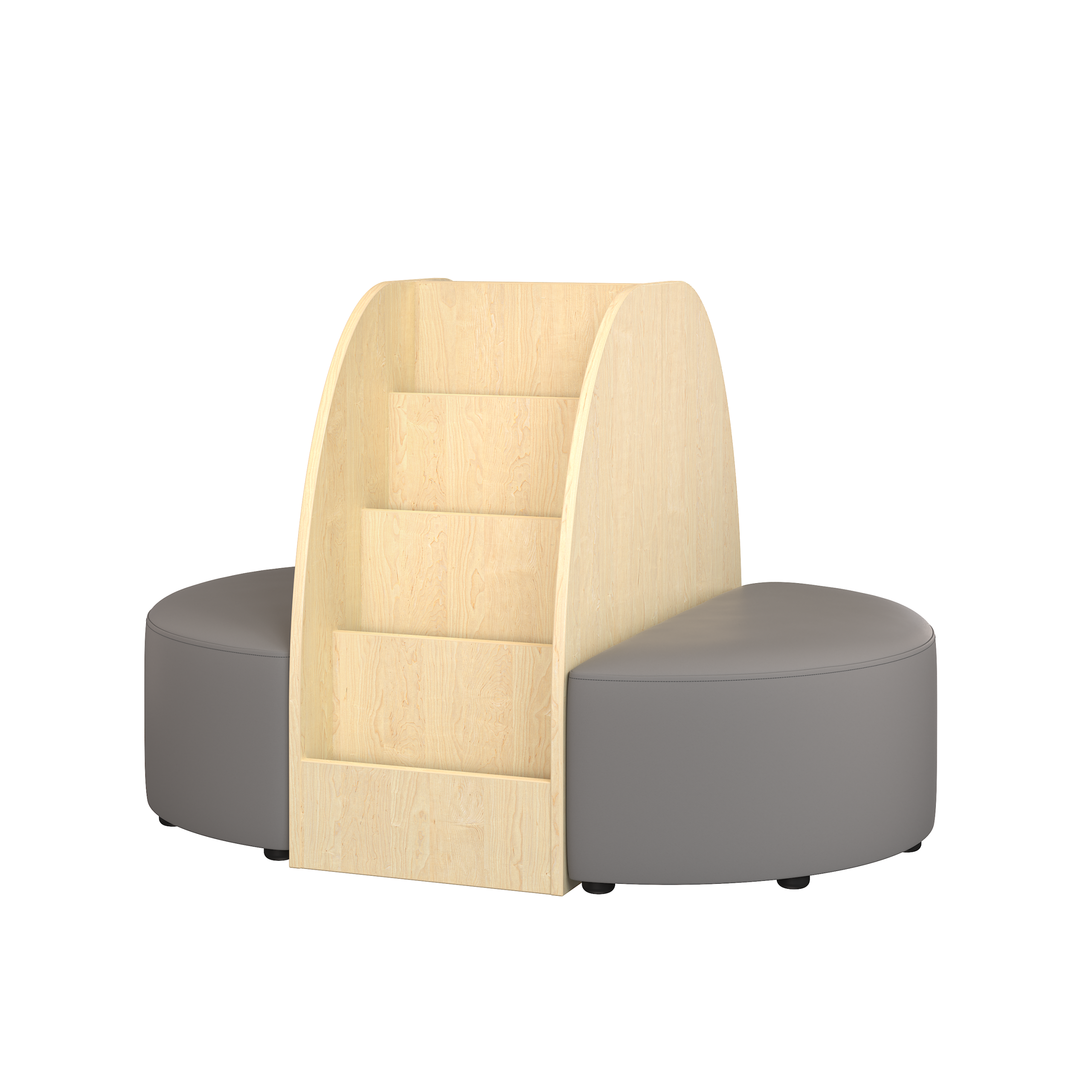 Island Bookshelf with Semicircle Seating - Image 4