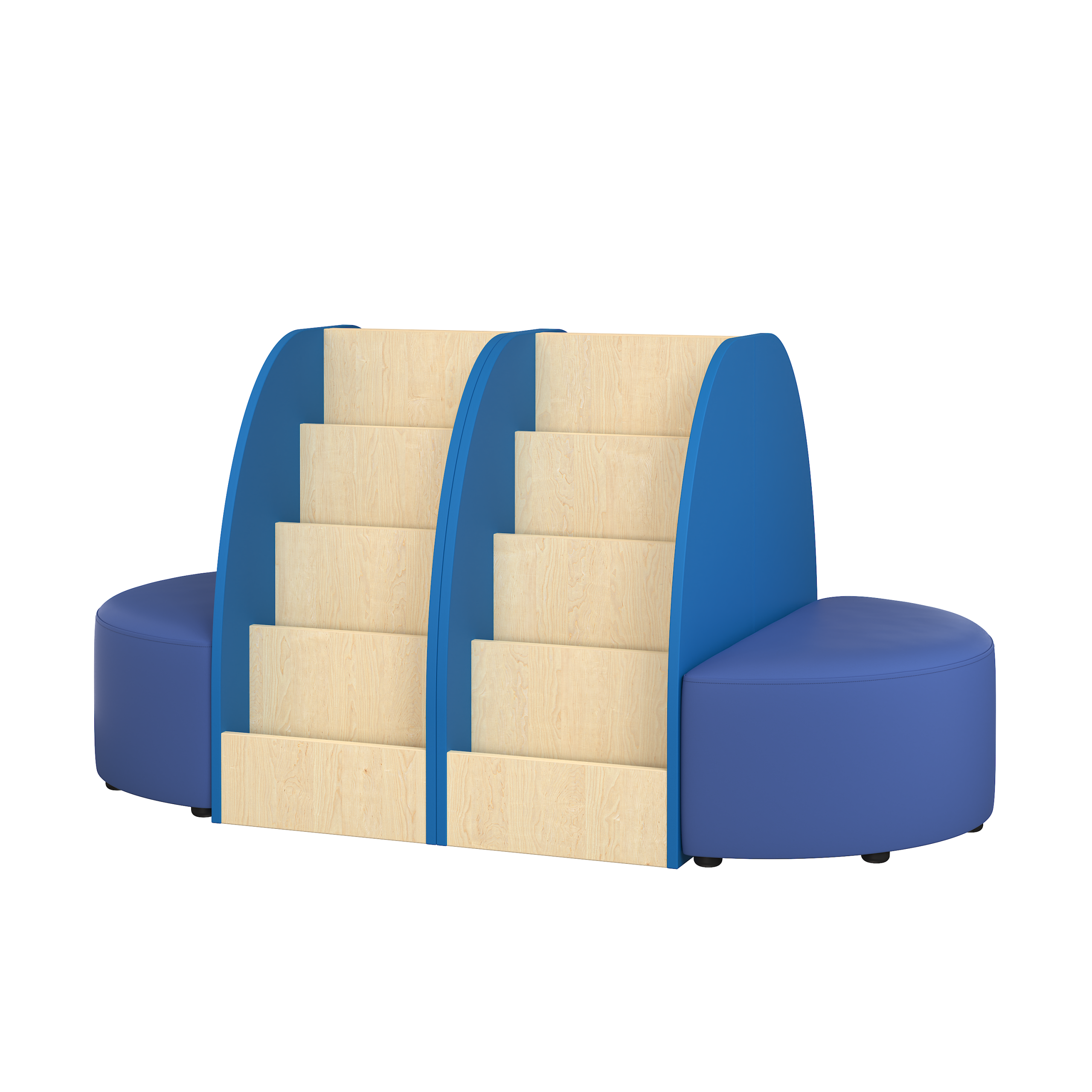 Island Double Bookshelf with Semicircle Seating - Image 2