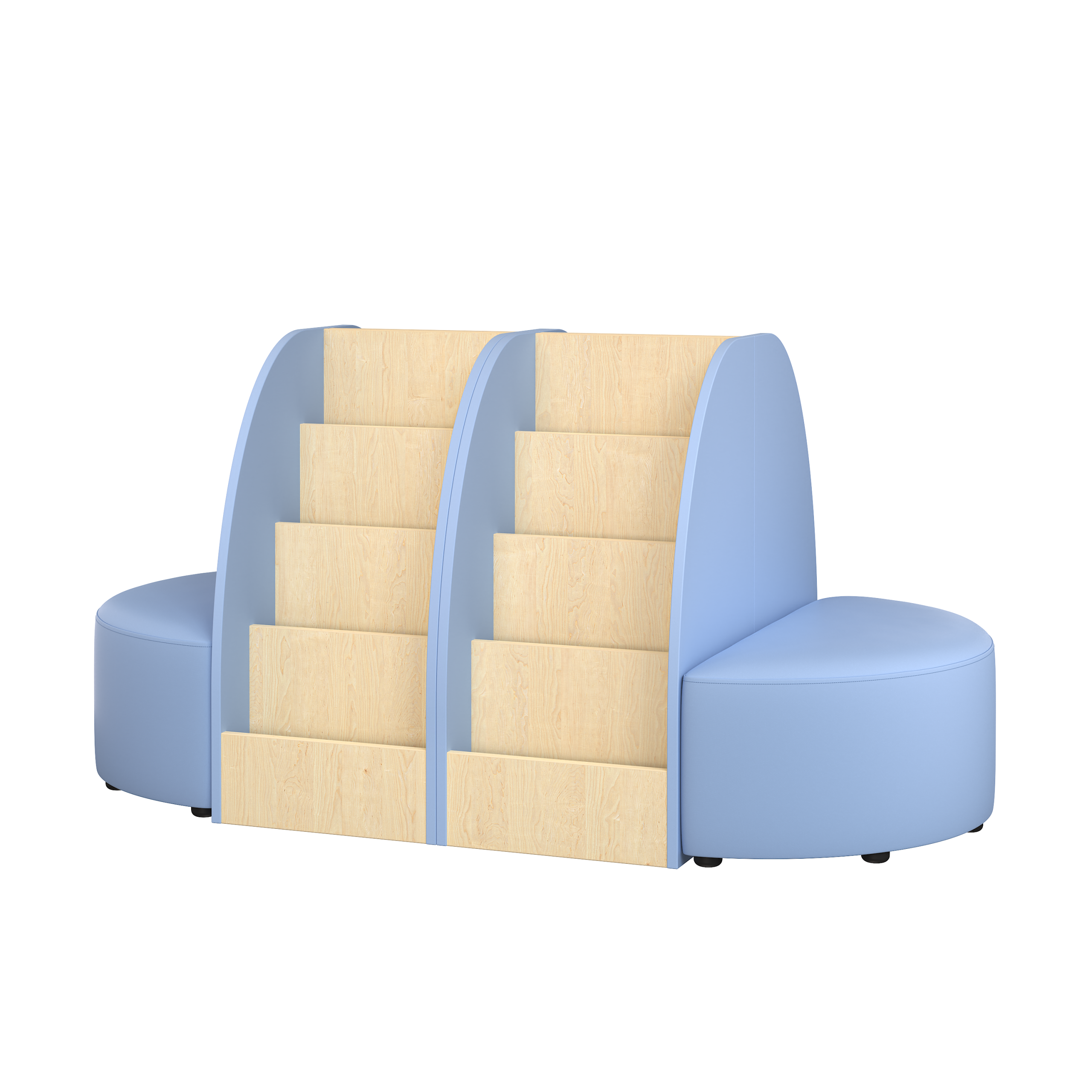 Island Double Bookshelf with Semicircle Seating - Image 4