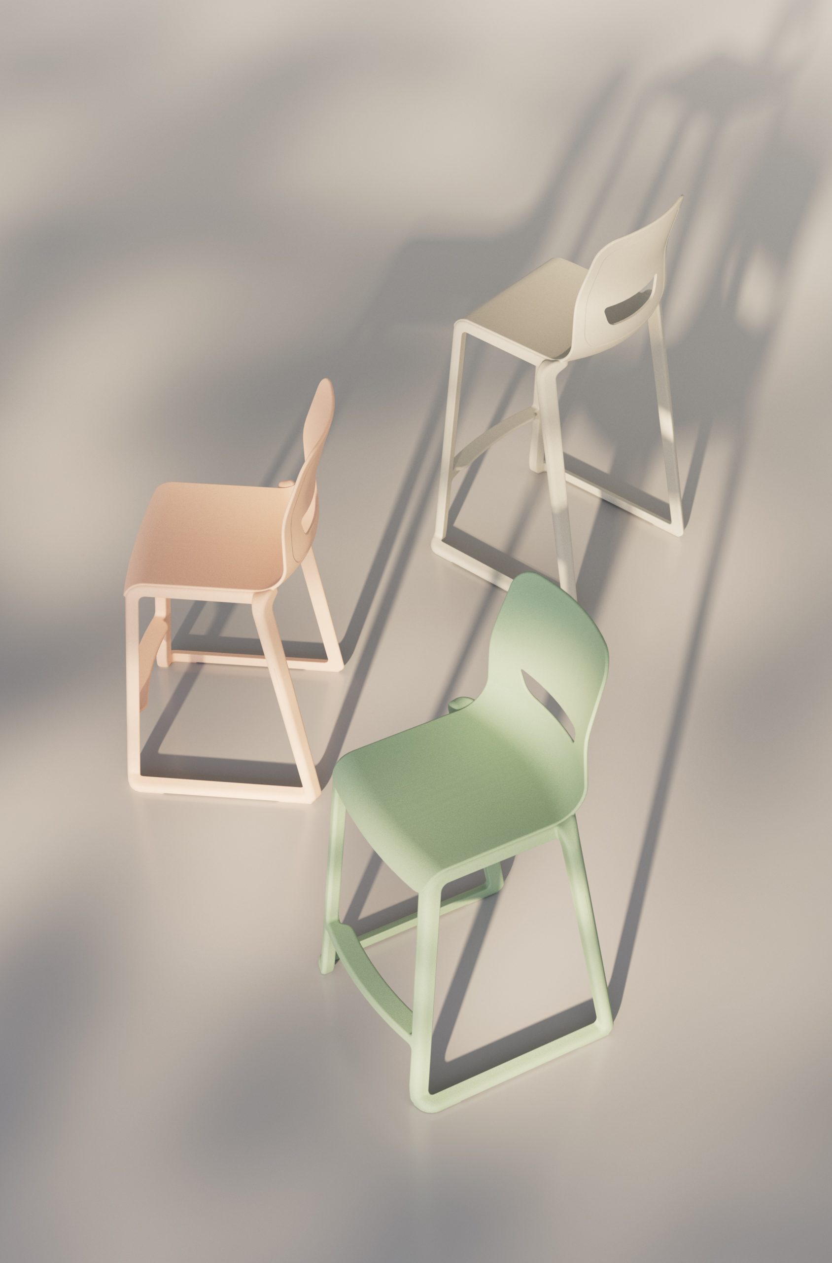 Postura + One Piece High Back Stool - Image 43