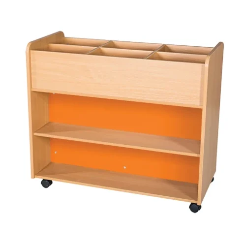 KubbyClass® Tall Mobile Book Trolley with Top Storage