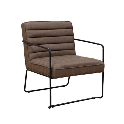 Decco - Lounge Chair Faux Brown Leather