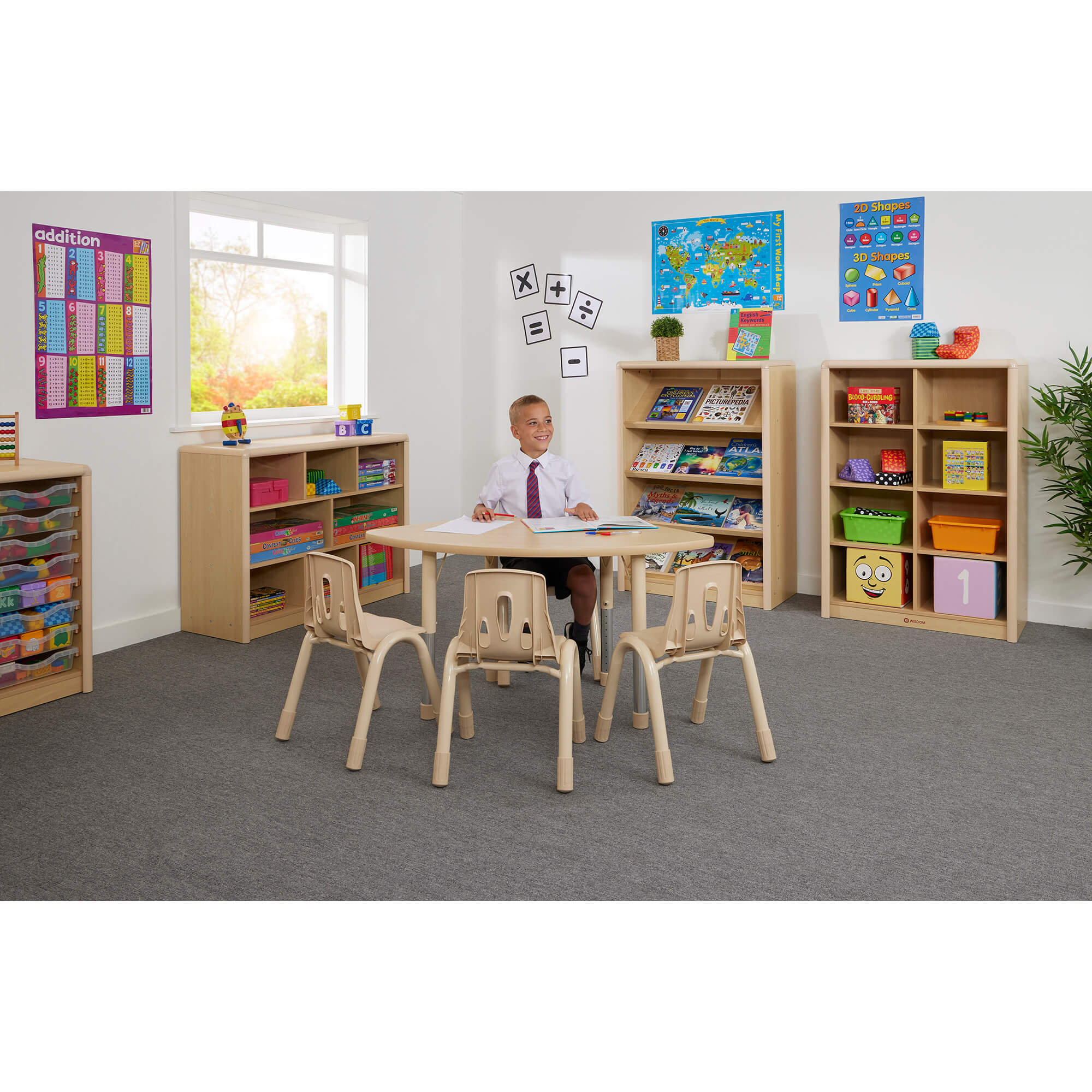 boy in school classroom