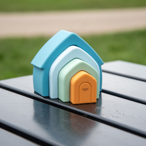 SiliSoft Stacking Houses (Neutral) - Pk4