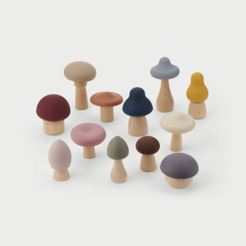 SiliSoft Woodland Mushroom Set (Earth)- Pk12