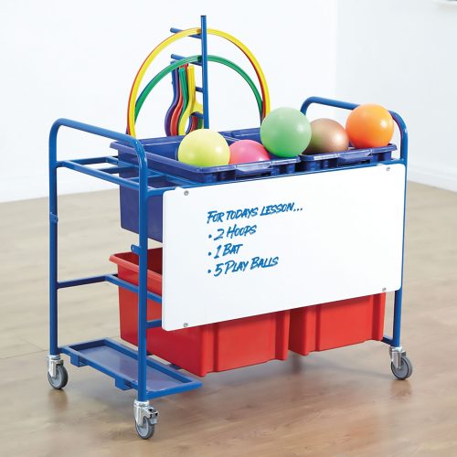 Standard Equipment Trolley with Storage Containers & Writing Board