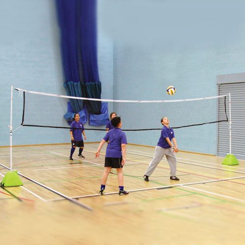 multi sport net system for schools with weighted base