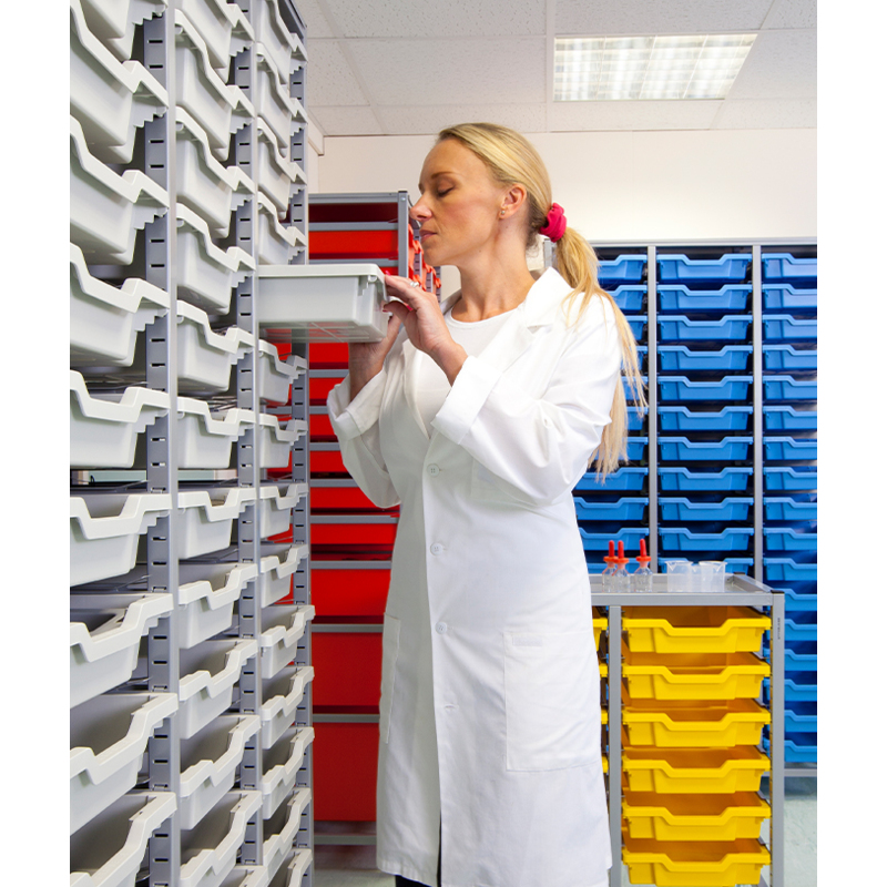 Gratnells Science Tall Treble Frame with 51 Shallow Trays - Image 2