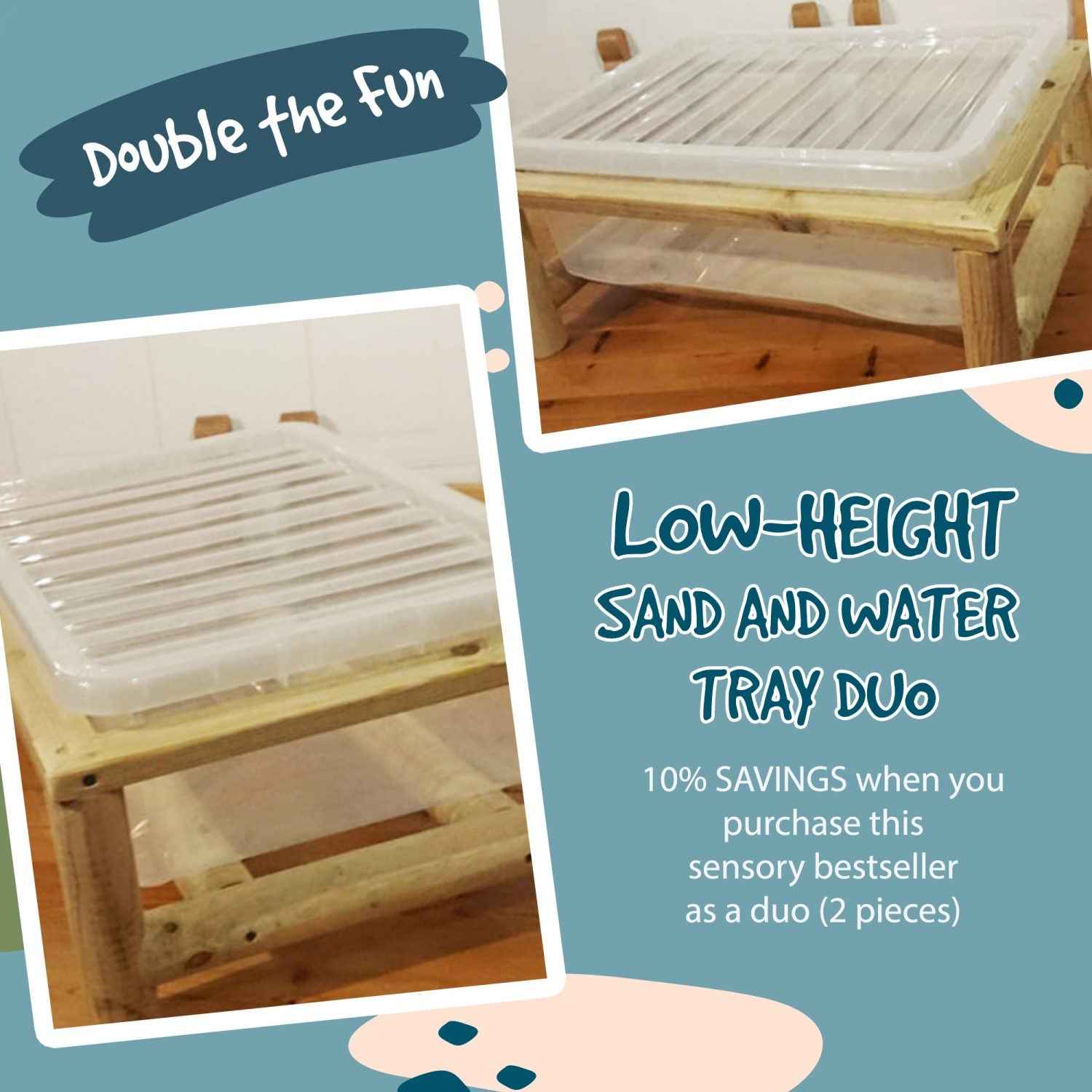 Sand and Water Tray (Low Height, Set of 2)